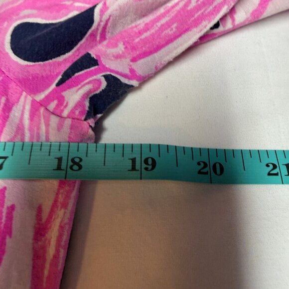 Lilly Pulitzer Sophie Ruffle Dress Pink Flamingo High Tide M UPF 50 EUC - Picture 10 of 11